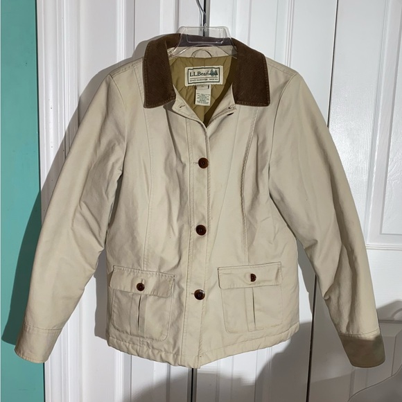 L.L. Bean Jackets & Blazers - L.L. Bean beige tinsulate barn chore coat button vintage Jacket   AA02